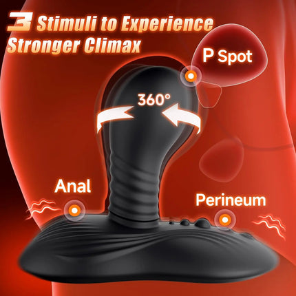 Sit and Ride Rotating Vibrating Dildo Vibrator Remote Control G Spot Stimulator Prostate Massager Adult Sex Toys for Women Men