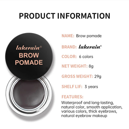 6Color Matte Black Wild Eyebrow Cream 3D Natural Tint Eyebrow Enhancers Gel Wax Waterproof Long Lasting Eye Makeup Cosmetic Tool