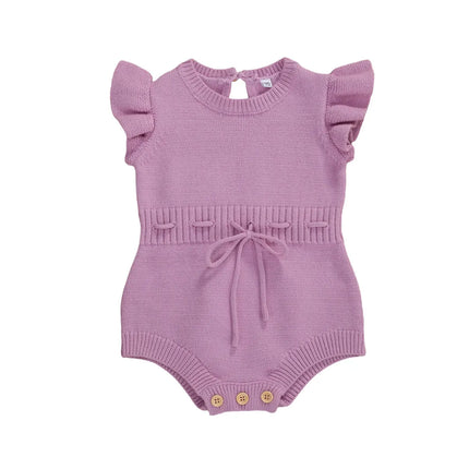 Knitted Cotton Sleeveless Newborn Baby Girls Summer Rompers Cute Infant Jumpsuit Toddler Bodysuit Baby Clothing For 0-24 Months