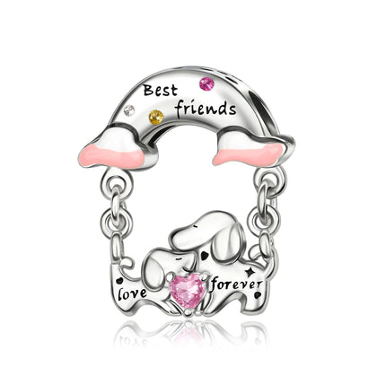 Hot Sale 925 Sterling Silver Puppy Beads & Teddy & Golden Retriever Dangle Charm Fits Bracelet Beloved Pet Pendant Gifts
