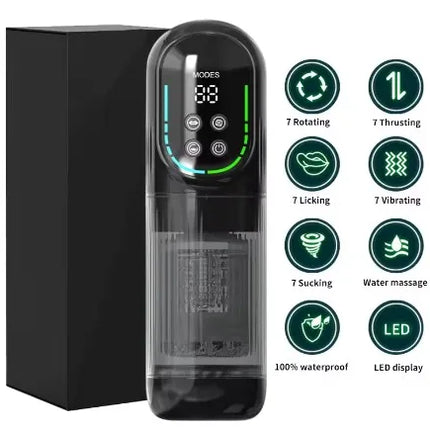 Automatic Male Masturbator APP Controlled 7 Modes Vibrating Pocket Pussy Realistic 3D Texture Tight Stroker Blowjob Pro Sex Toy
