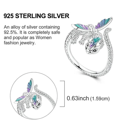 Women Silver Finger Rings for Women Original 925 Sterling Silver Dream Catcher Dragon Ring Sun Zircon Heart Wedding Jewelry