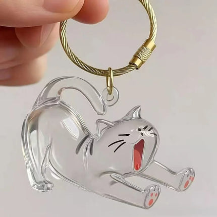 New Cat Hair Storage Keychain Bag Pendant Transparent Pet Fur Keepsake Capsule Souvenir Collection Gift Decoration Accessories