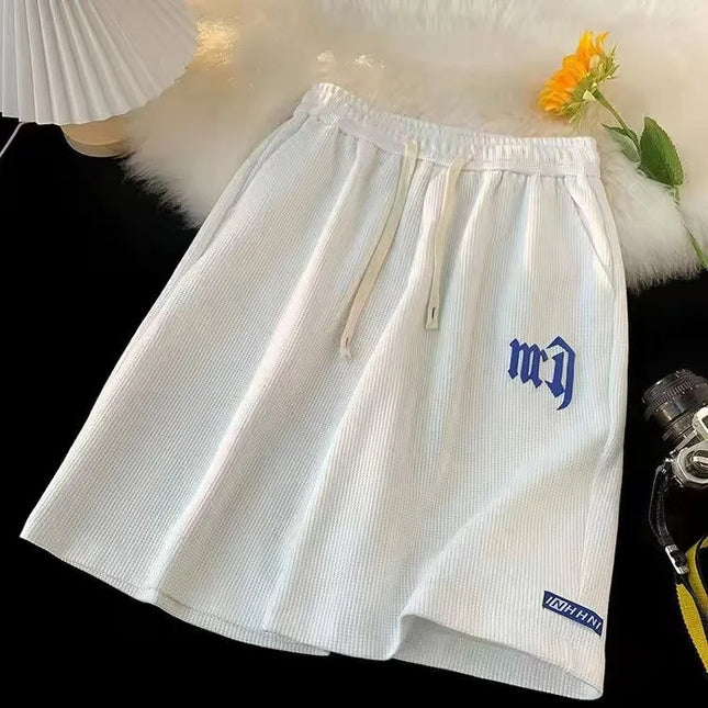 Cross-border Waffle Casual Summer Ice Silk Short-sleeved Sports Clothes Set Men's T-shirt Men's Clothing Set Matching
