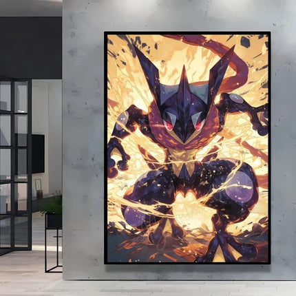 Pokemon Eevee Series Wall Art Unique Ink Style Decorative Paintings High - Quality Canvas Add A Touch of Fantasy To Your Home