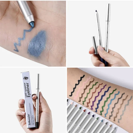 Lakerain Longwear Eyeliner 24h Long-lasting Wear Waterproof Smudge-proof Smooth Precise Application Smokey Eyeliner 12 Color
