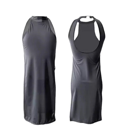 High Slit Cheongsam Uniform Temptation Erotic Nightdress Women Sexy Lingerie Dress+Panties Set Porn Sex Nightie