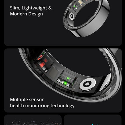 2024 COLMI R09 Smart Ring Men Women with Charging Case, Body Temperature Health and Sleep Monitor For Xiaomi Samsung Phone