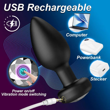 Wireless Remote Prostate Massager Female Vagina Masturbator Telescopic Anal Butt Plug Vibrator Adult Sex Toys for Women Men