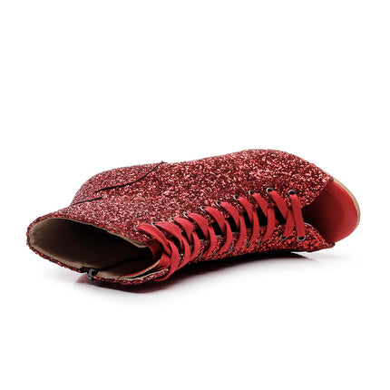 2023 New Fashion Women Heels  Lace-up Boot Stilettos Jazz Dance Lady Shoes For Latin Dancing Outdoor Sexy Stilettos Plus Size