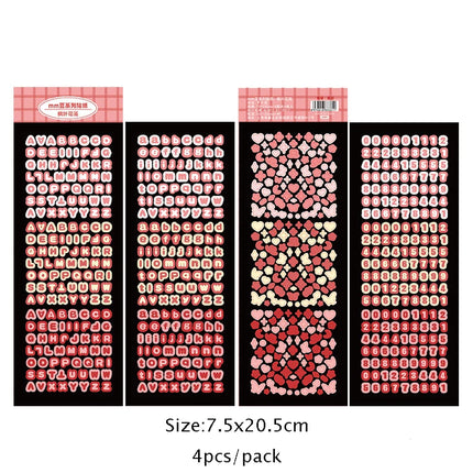 SKYSONIC Number & Letter Series Full Set Journal Stickers Decor Scrapbooking Materials Stationery Postcards Sticker Suppli