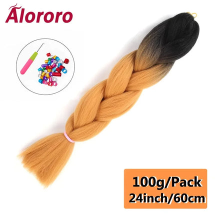 24 Inch Jumbo Braids for Hair Extensions Purple Synthetic Braiding Hair Accessories 100G/Pack Women DIY Hair for Crochet Braid