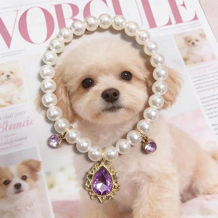 Decorative Pet Necklace For Cats And Small Dogs Shiny Ornament Pendant Pet Jewelry For Kitten Puppy Party Photo