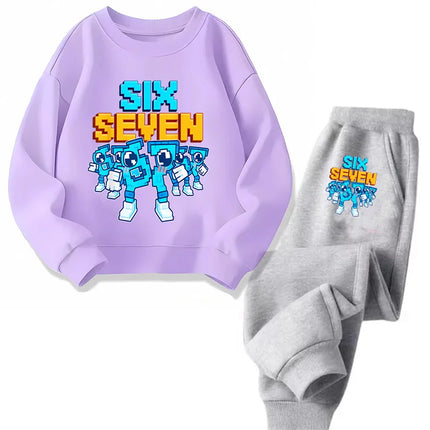 Kids Hoodies Clothes Italian Brainrot Steal A BrainRot Trucksuit Girls Boys Children's 67 Six Seven Crew Neck Sweatshirts Sets