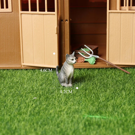 Realistic Plastic Cat Kitty Different Poses Figure Mini Cats Pet Model Figurines Cake Topper Kitten Toy Christmas Birthday Gift