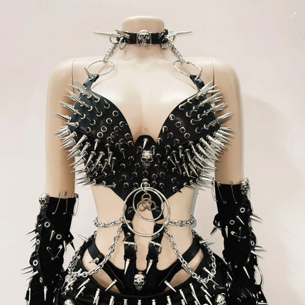 Gothic Tank Tops Punk Tank Tops halter top y2k clothes y2k crop top gothic clothes y2k top rivet Tank Tops Skull top vintage top