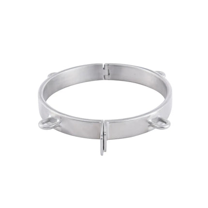 Stainless Lockable Steel Collar BDSM Bondage Restraint. Heavy Duty Hinged Neck Ring with Padlock & Loop Sex Toys Bondage Slave