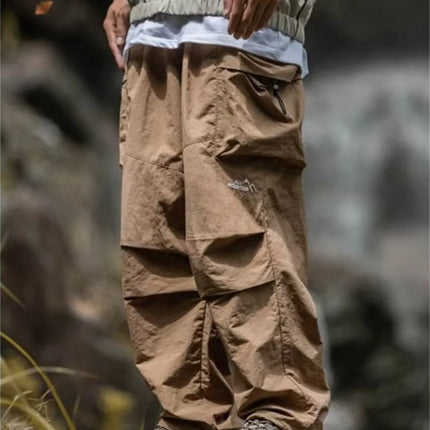 Men's Spring and Autumn New Waterproof Hip Hop Mountaineering Pants Casual Harajuku Work Pants Black Cargo Outwear Pants