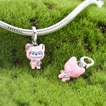 2026 Romantic Pink Color Charms Bead 925 Sterling Silver CZ Zircon Love Heart Pendants Fit Original Bracelet DIY Jewelry Gift