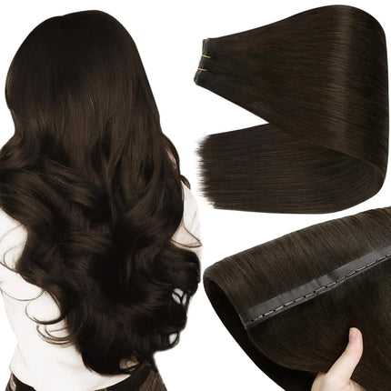 VeSunny Butterfly Hair Extensions Real Human Hair Balayage Genius Weft Hair Extensions Invisible Straight Micro Bead Remy Hair