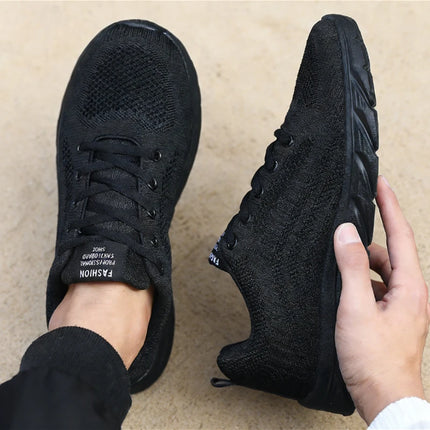 2026 New Trendy Men's Knit Sneakers Breathable Lightweight Casual Shoes Non-slip Soft Sole Comfortable Walking Sports Shoes for Men