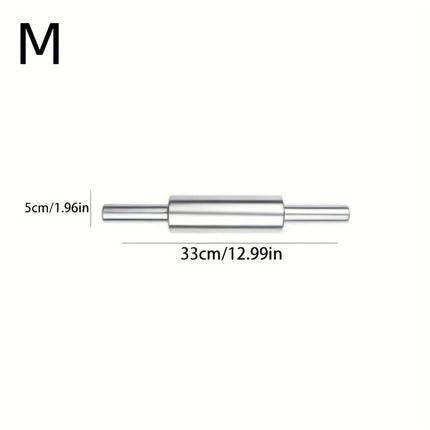 Thick Stainless Steel Rolling Pin with Anti Slip Handle，Heavy-duty Dough Roller | Suitable for Pizza, Cookies, Pastries, Baking