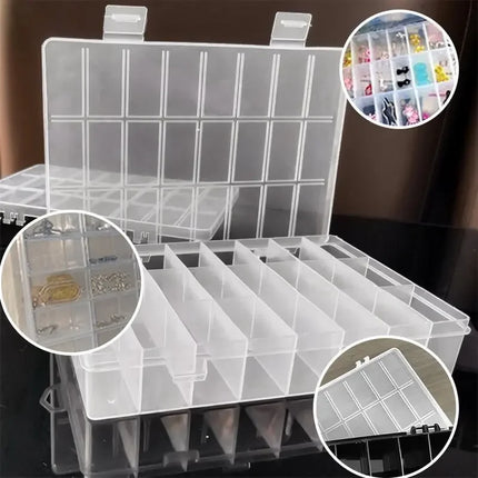 24-Grid Plastic Storage Box / Boîte Rangement 24 Cases