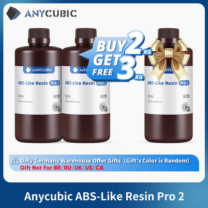 Anycubic ABS Like Pro 2 Resin 2 KG Rapid UV Curing 405nm Standard Photopolymer Resin ABS 3D Resin High Precision for LCD Printer