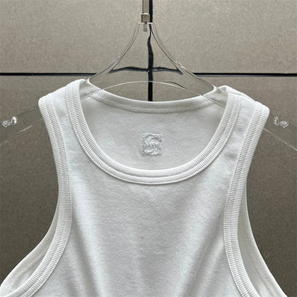 Women's t-shirts New twisted flower knotted sleeveless top for summer 2025 Elastic slim pure cotton women's vest corset crop top
