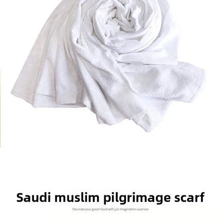 Ihram Hajjtowe Pilgrimage Towel Cross-Border Longli Saudi Arabia Muslim Hajj Headscarf Unisex Summer Winter Spring Autumn