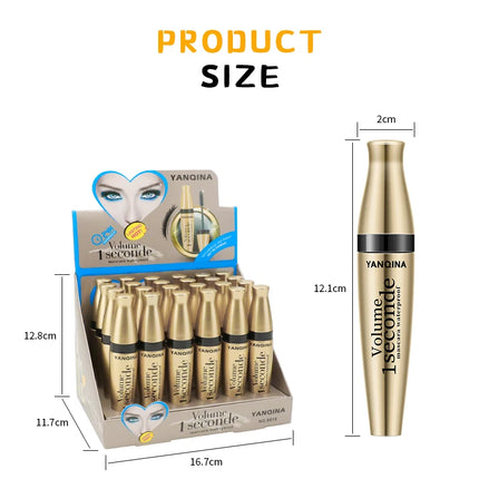 3D Waterproof Curling Mascara Liquid Fiber Black Eyelashes Brush Long Lasting Natural Eye Makeup Extension Fixed shape
