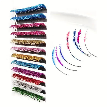 Fashion Glitter Lash Extensions Crystal Colorful Individual False Lash Mix Colors Shiny Russian Volume Professional Lash