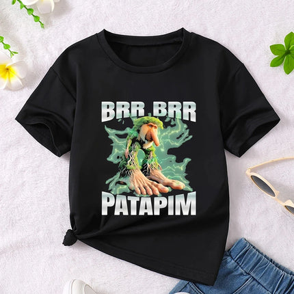 Y2k Boys Girls Italian Brainrot Animals Kids T-shirt Tung Tung Tung Sahur Short Sleeve Tops Funny Meme Cute Tee Summer Clothing