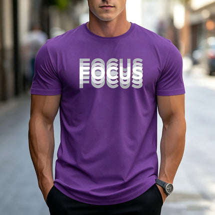 Gradient letter printed T-shirt, fashionable round neck short sleeved top, urban casual men's daily commuting short sleeved shir