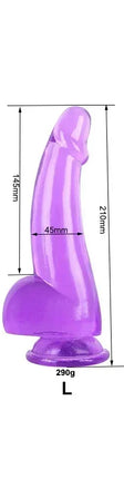 Purple Realistic Dildo Pink Crystal Penis Artificial Soft Smooth Dildo Anal Strap-on Stick with Balls Sex Toy for Women Adult18+