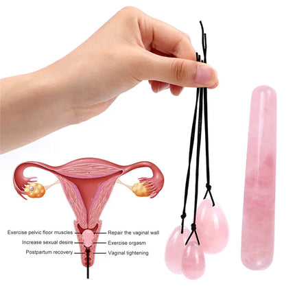 Natural Jade Egg Vaginal Balls Yoni Egg Set Yoni Wand Vaginal Tightening Massage Ball Kegel Balls Vagina Muscle Kegel Exerciser