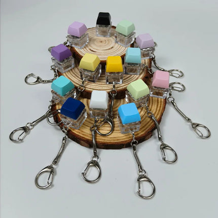 Click Button Fingertip Button Keychain Keyboard Switche ABS Mechanical Switch Keychain Trinket