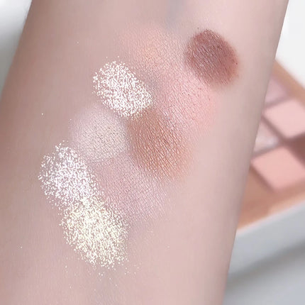 DIKALU New Shell Nine Color Eyeshadow Plate Powder Purple Low Saturation Earth Blush High Light Lying Silkworm Brightening Compr