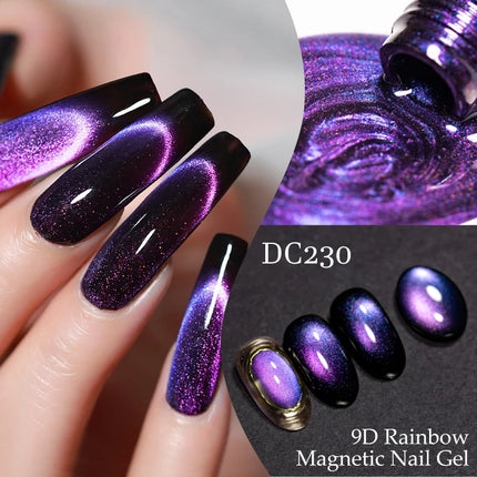 7ml 9D Rainbow Magnetic Gel Nail Polish Aurora Effect Nails Semi Permanent Soak Off UV LED Gel Varnish Nail Art Nail Supplies