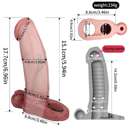 FAAK 14 styles Silicone Fantasy Horse Hollow Dildo Dog Large Knot Nude Penis Sleeve Size S M L Cock Enlarger Sex Toys For Men