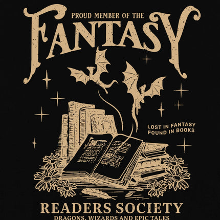 Women's Fantasy Readers Society Graphic T-Shirt Casual Round Neck Short Sleeve Tee with Slight Stretch Book Lovers Casualwear