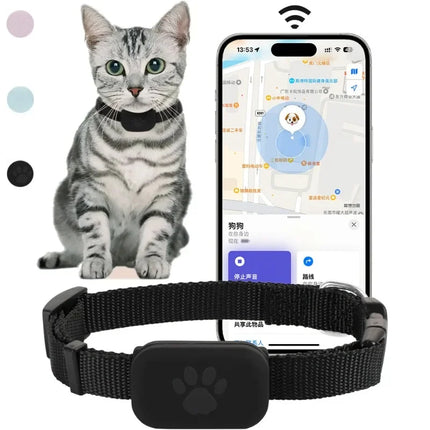 Remote Pet GPS Tracker Waterproof Real-Time Tracking Movement Alert Collar Anti-Lost Dog Cat Global Locator for Apple Find APP