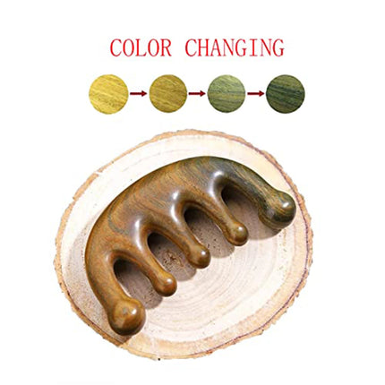 Massage Comb Blood Circulation Green Wood Sandalwood Comb Scalp Meridian Relax Anti-static Styling Tool Salon Supply Hair Brush