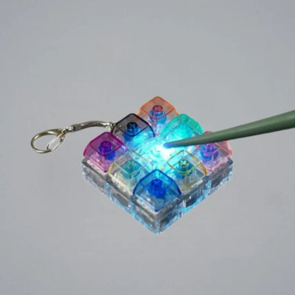 1PCS 9 Keys Keyboard Keychain Stress-Relief Toys Mechanical Button for People with Anxiety Office Desk Accessory