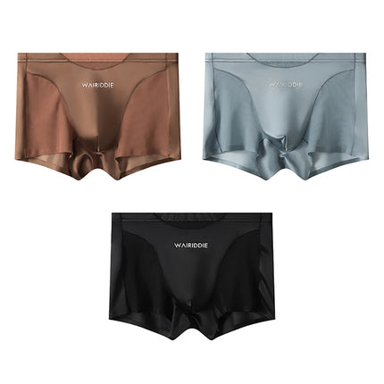 1/3PCS Luxury Satin-like Ice Silk Men Underwear Cool Breathable Double-side Mesh Men's Panties High Elastic Seamless Lingeries