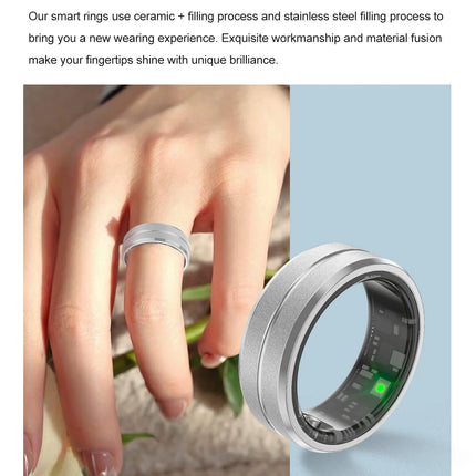 Smart Ring Heart Rate & Blood Oxygen Monitor with Photography Sleep Tracking Exercise Monitor Waterproof SR01 with Charging Case