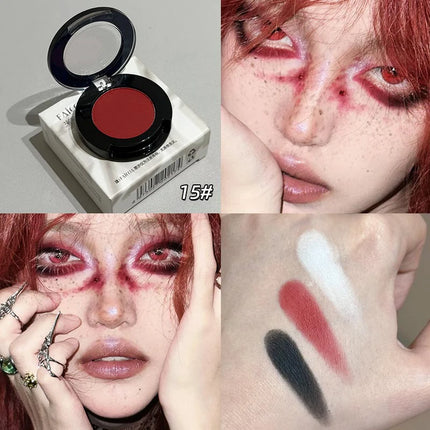 Single Klein Blue Smoked Blue Eye Shadow Palette Gothic Red Pigments Smoked Eye Makeup White Lying Silkworm Eyeshadow Eyeliner