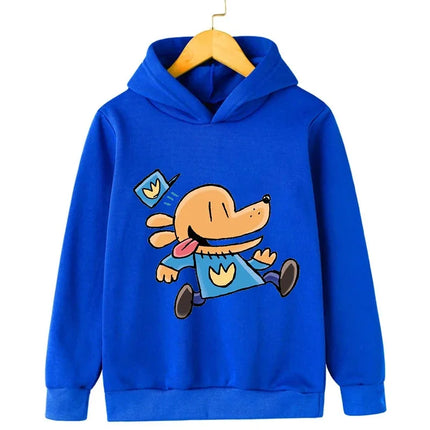 Spring Dog Man Hoodie Kids Clothes Girls Boys Cartoon Hooded Sweatshirts Autumn Long Sleeve Outerwear DOGMAN Children Clothing