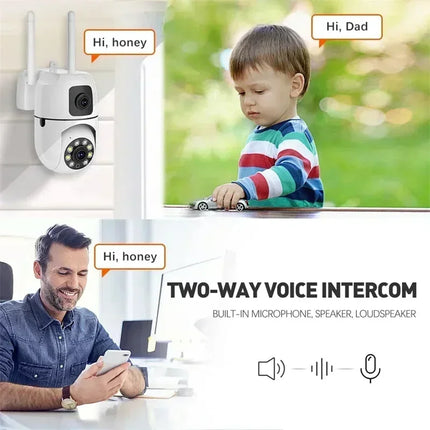 8MP WIFI Surveillance Camera Dual Lens Dual Screen 5MP IP Cameras Wireless Auto Tracking Color Night Vision 10X Zoom HD Camera