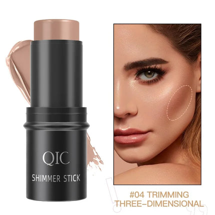 QIC Multi-Functional Contour Stick - Highlighter, Blush & Concealer, Create 3D Facial Contours Cream Makeup Beginner-Friendly